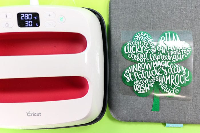 Cricut EasyPress 2 with Mat and Felt Clover with Design