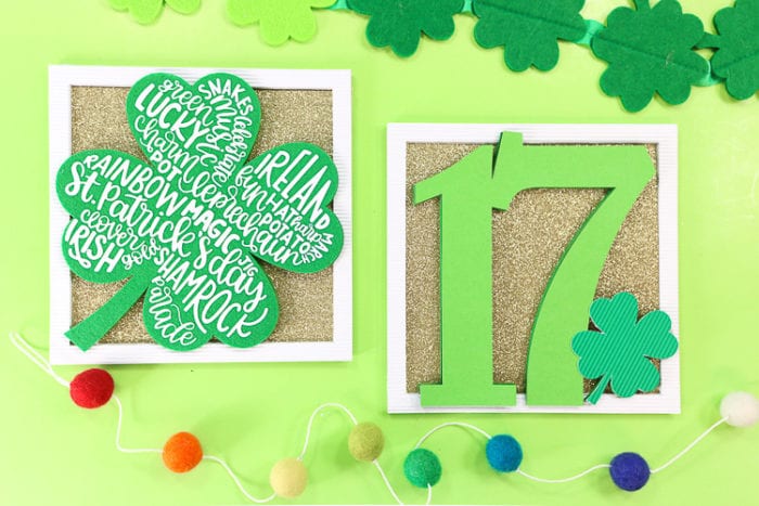 2 Layered St. Patricks Day Signs made with the Cricut Maker