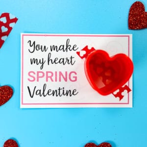 Printable Valentine Card with Slinky Attached