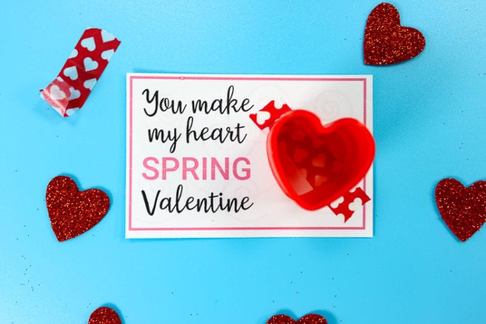 Printable Valentine Card with Slinky Attached