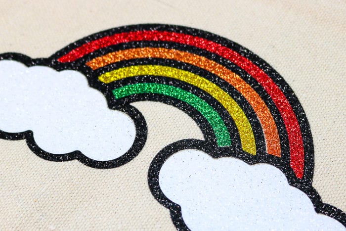 Tips on Layering Glitter Iron On Layered Glitter Iron on Rainbow Close up - How to Layer htv