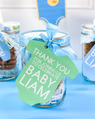 Cookie Jar Baby Shower Favors with Print Then Cut Tags