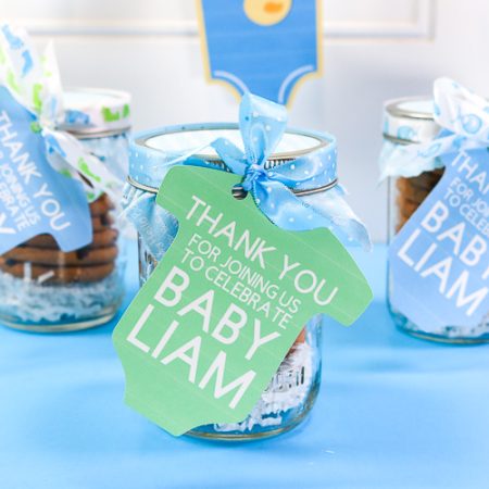Cookie Jar Baby Shower Favors with Print Then Cut Tags
