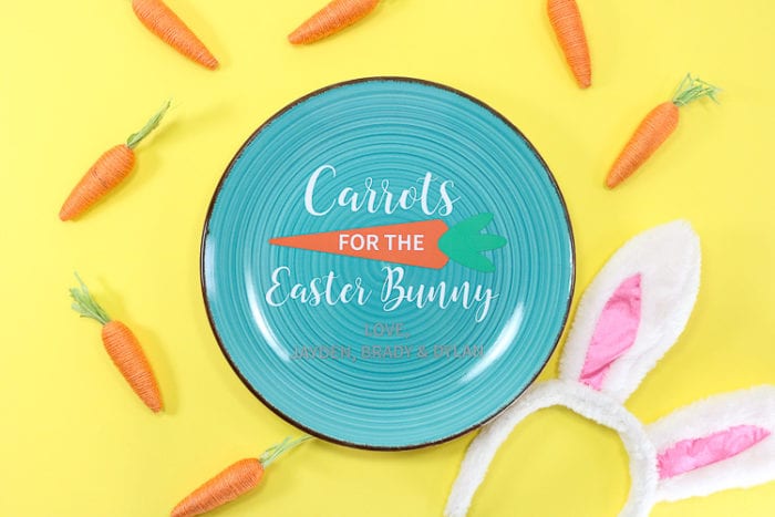 Carrots for the Easter Bunny Plate Completed with Bunny Ears and decorative Carrots! 
