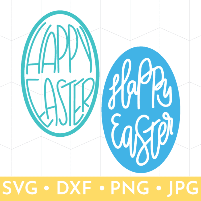 Hand-lettered Happy Easter Solid and fine line