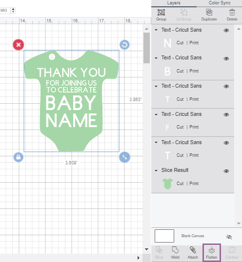 How to Flatten Images in Cricut Design Space Select all Layers and Flatten