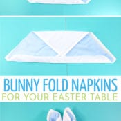 Bunny fold napkin pin