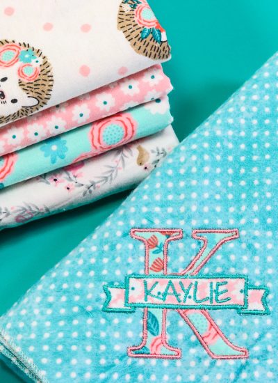 Baby swaddle blankets made from snuggle fabric and a serger