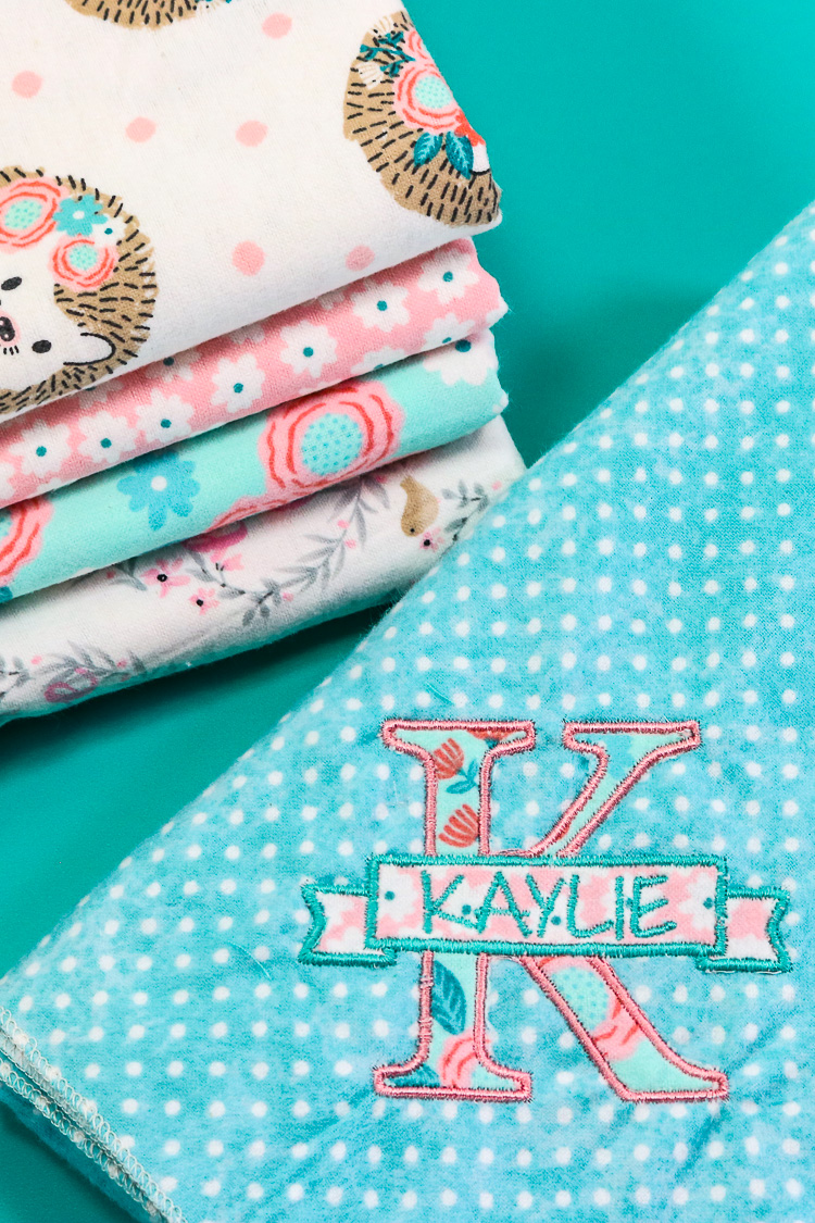 Baby swaddle blankets made from snuggle fabric and a serger