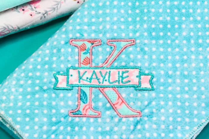 Embroidered Applique Letter with Name