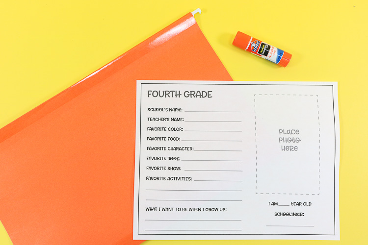 printable, folder and glue stick