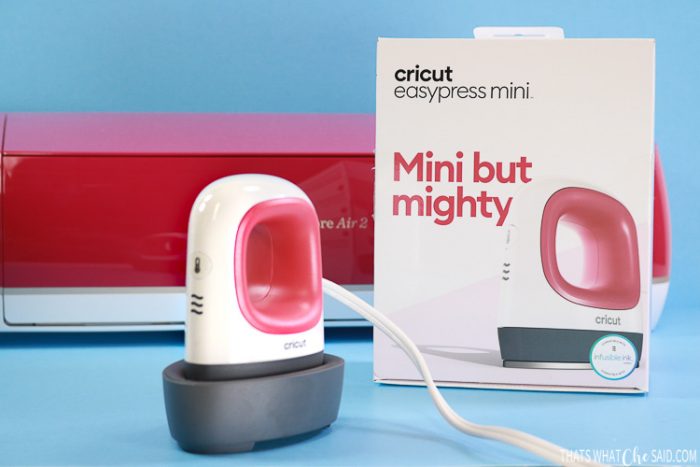 New Cricut EasyPress Mini, it's box and a Cricut Explore Air 2