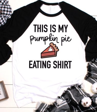 Raglan T with "This is My Pumpkin Pie Eating Shirt" design