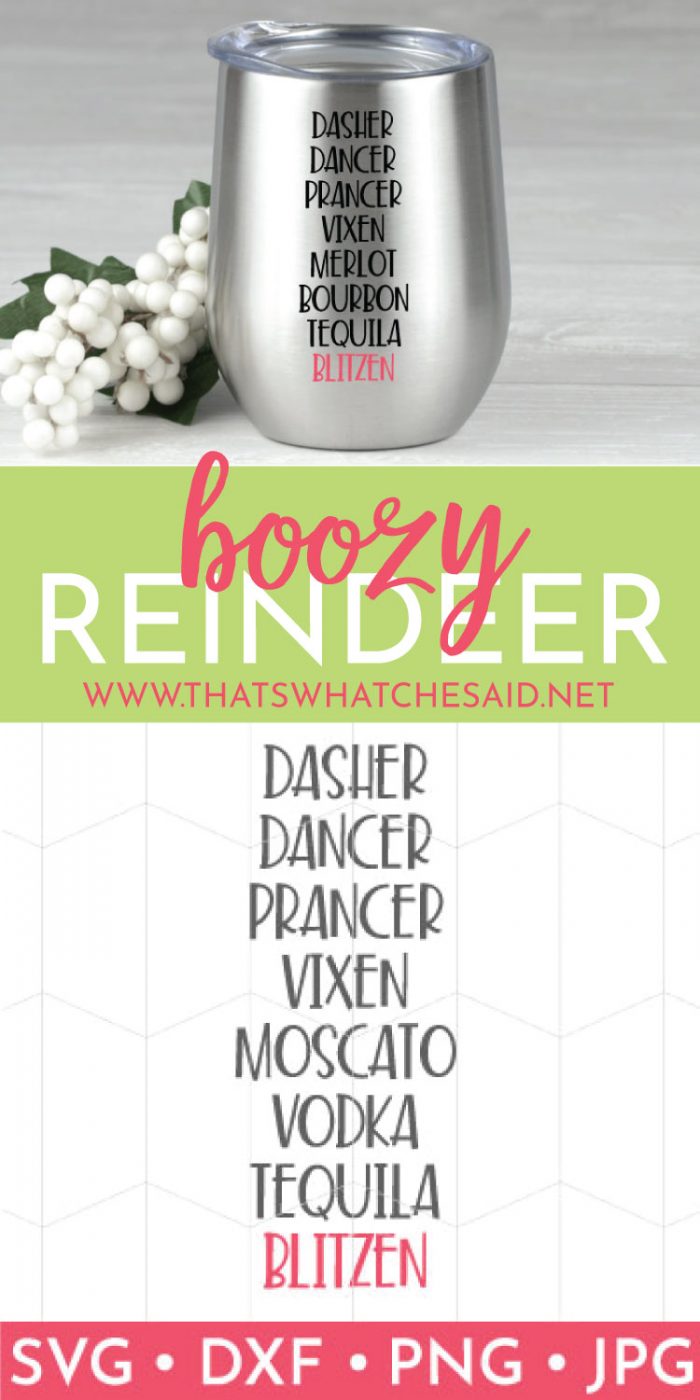 Boozy Reindeer Wine Tumbler with SVG Cut files