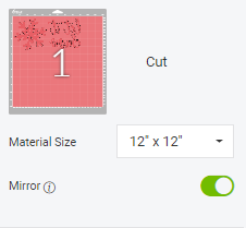 showing where to mirror your design in design space