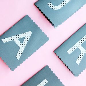 Fabric notebooks with single letter fabric monogram