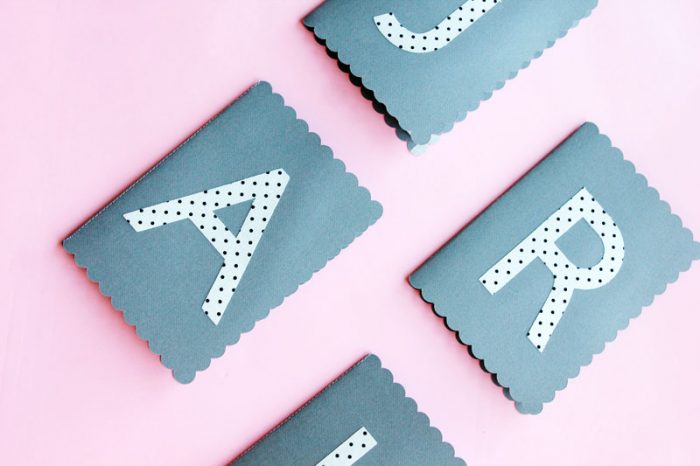Fabric notebooks with single letter fabric monogram