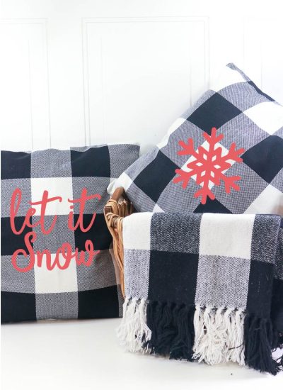 Let It Snow and Snowflake Custom Holiday Pillows