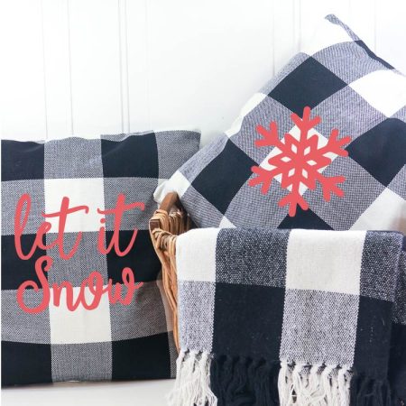 Let It Snow and Snowflake Custom Holiday Pillows