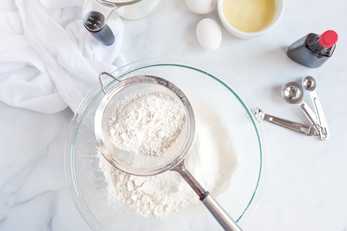 Pancake dry ingredients in a bowl