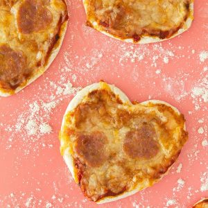 mini heart shaped pizzas