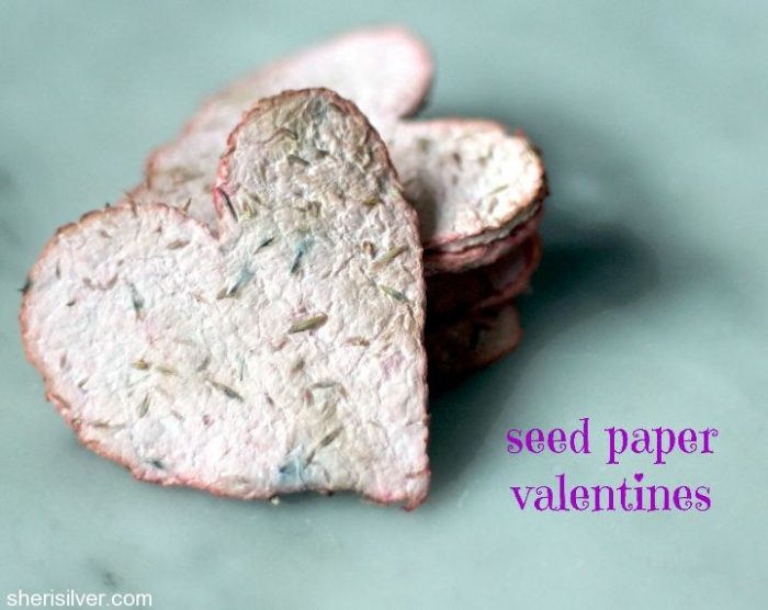 Seed Paper in Heart Shapes