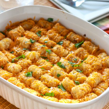 Casserole with tater tot top
