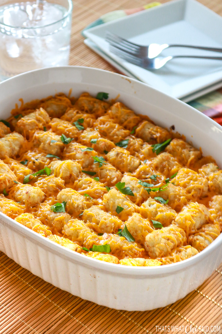 Casserole with tater tot top