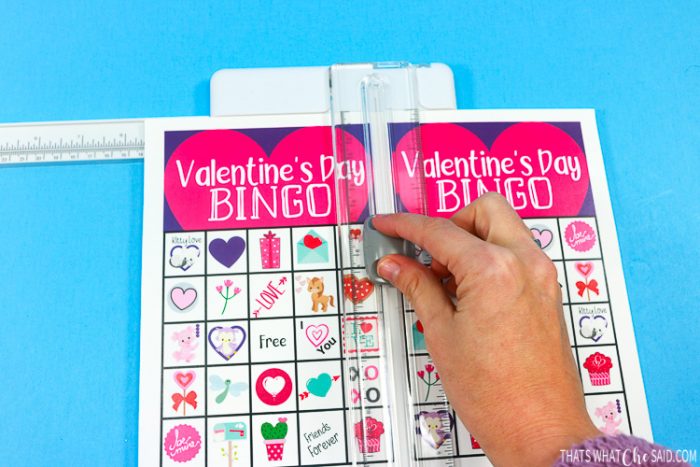 Cutting printed Bingo Cards with Paper Cutter