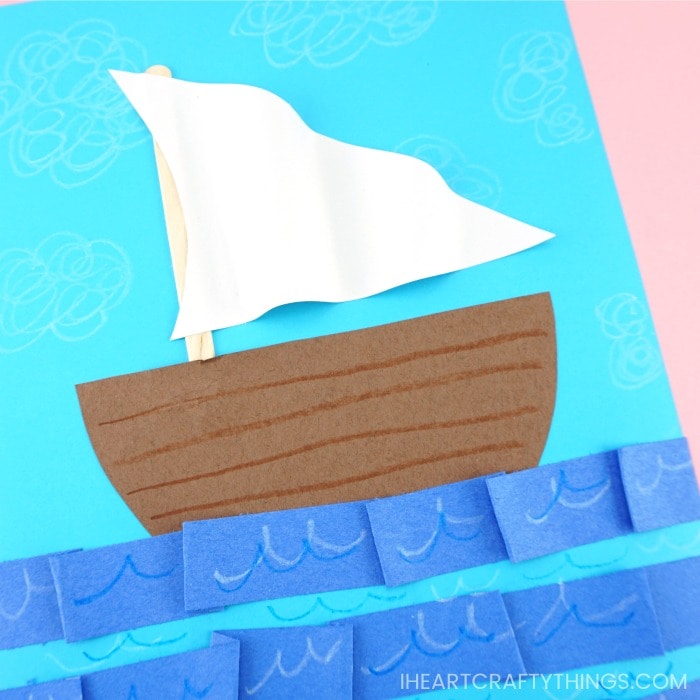 Sailboat construction paper craft