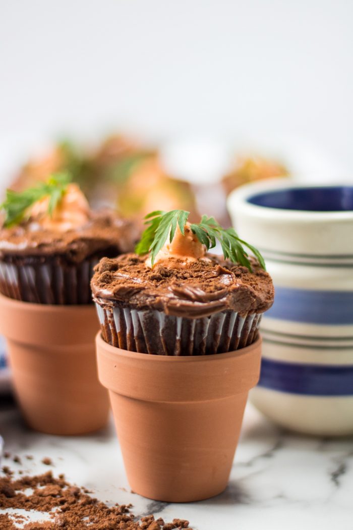 Easter Cupcakes on display on table