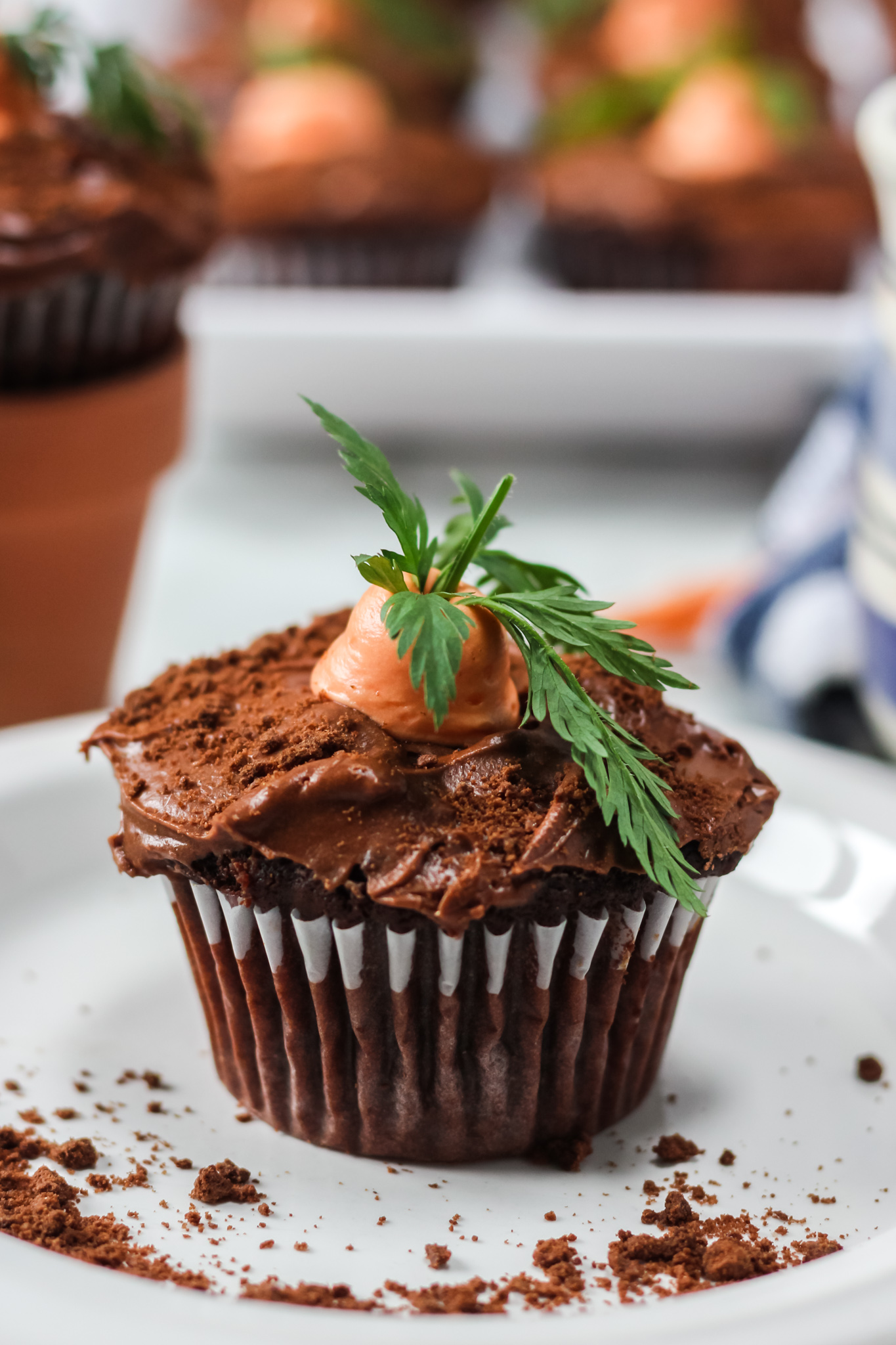 Single Carrot Patch Chocolate cupcake