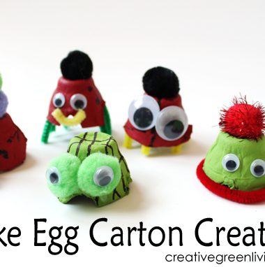 Creatures made from egg cartons