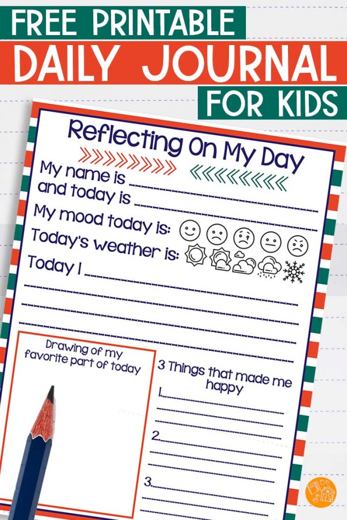 Printable kids daily journal.