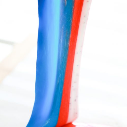 Patriotic red, white and blue slime
