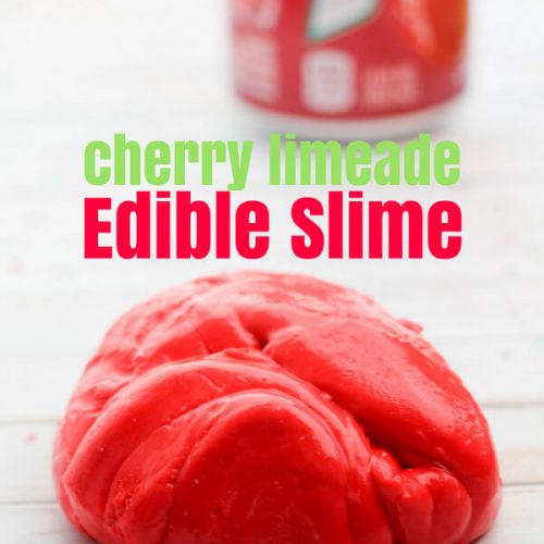 Red edible slime flavored as cherry limeade