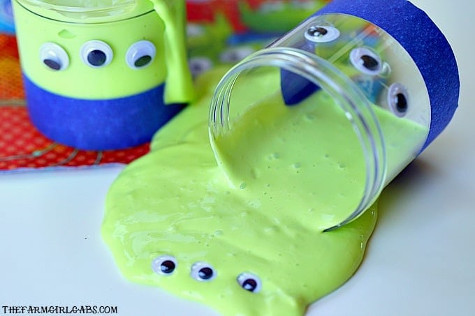 Toy Story Green Alien Slime with googly eyes