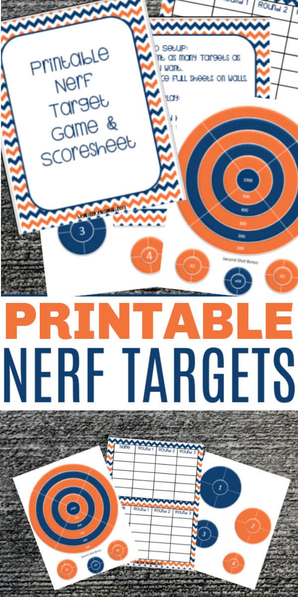 Printable nerf gun targets and scoresheets