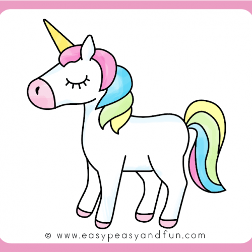 Drawing of a blinking unicorn.