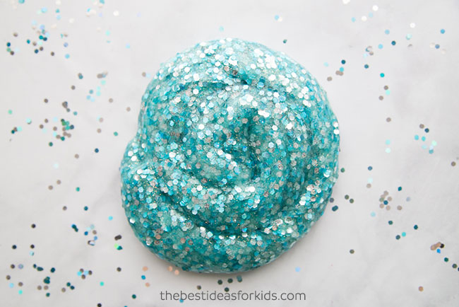 Silver and blue glitter mermaid slime.