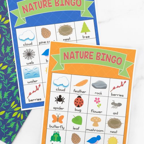 Printable nature bingo cards.