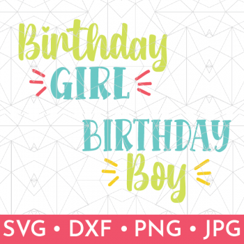 Shop listing showing the SVG files for Girl/Boy Birthday