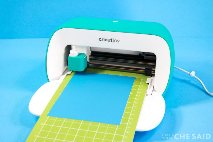 Cricut Joy cutting Blue Adhesive vinyl on Standard Mat