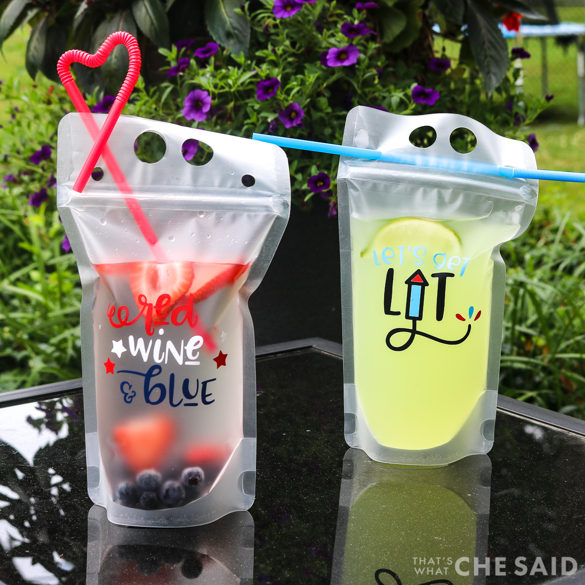 Reusable Adult Drink Pouches w/Straw - Be Majestical Boutique