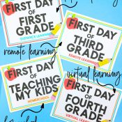 Homeschool, Virtual Learning, Distance Learning and remote learning first day printables