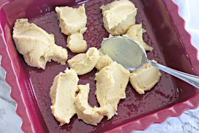 Dough in baking dish