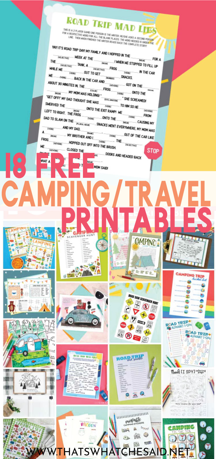 Road Trip Mad Libs - Free Printables – That's What Che Said...