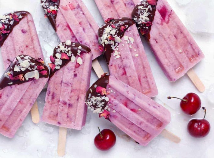 Cherry Cinnamon pops stacked with cherries