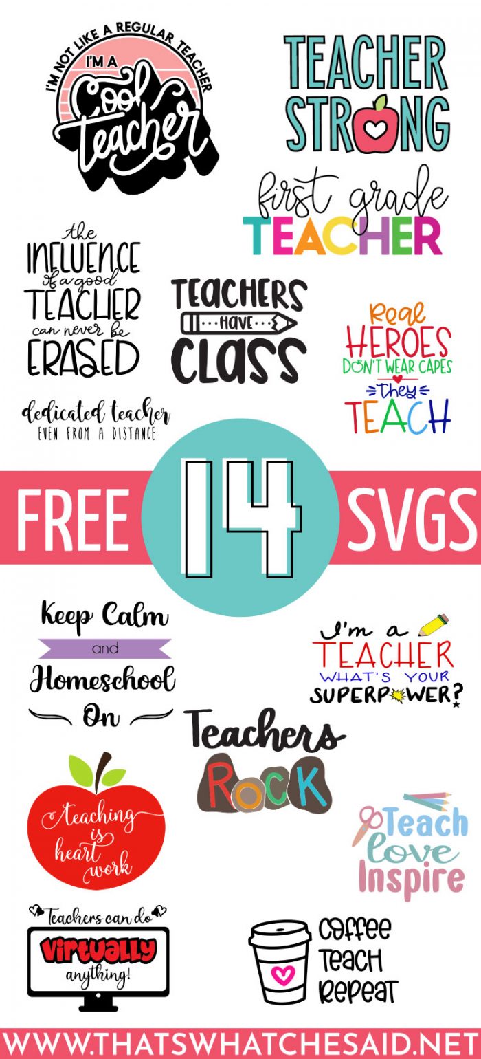 Collage of FREE Teacher SVG files