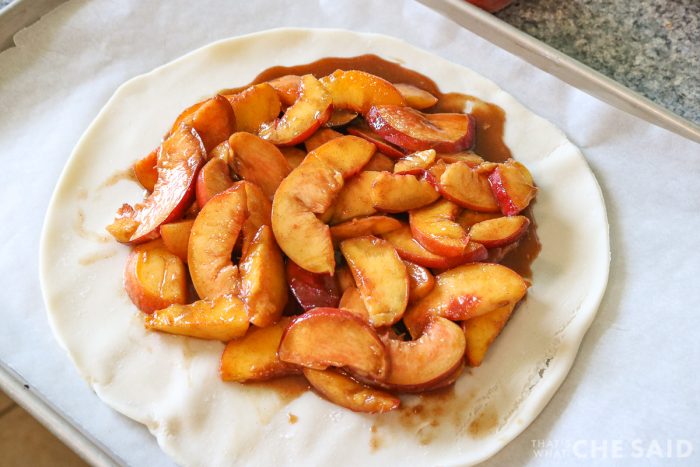 adding peaches to crust